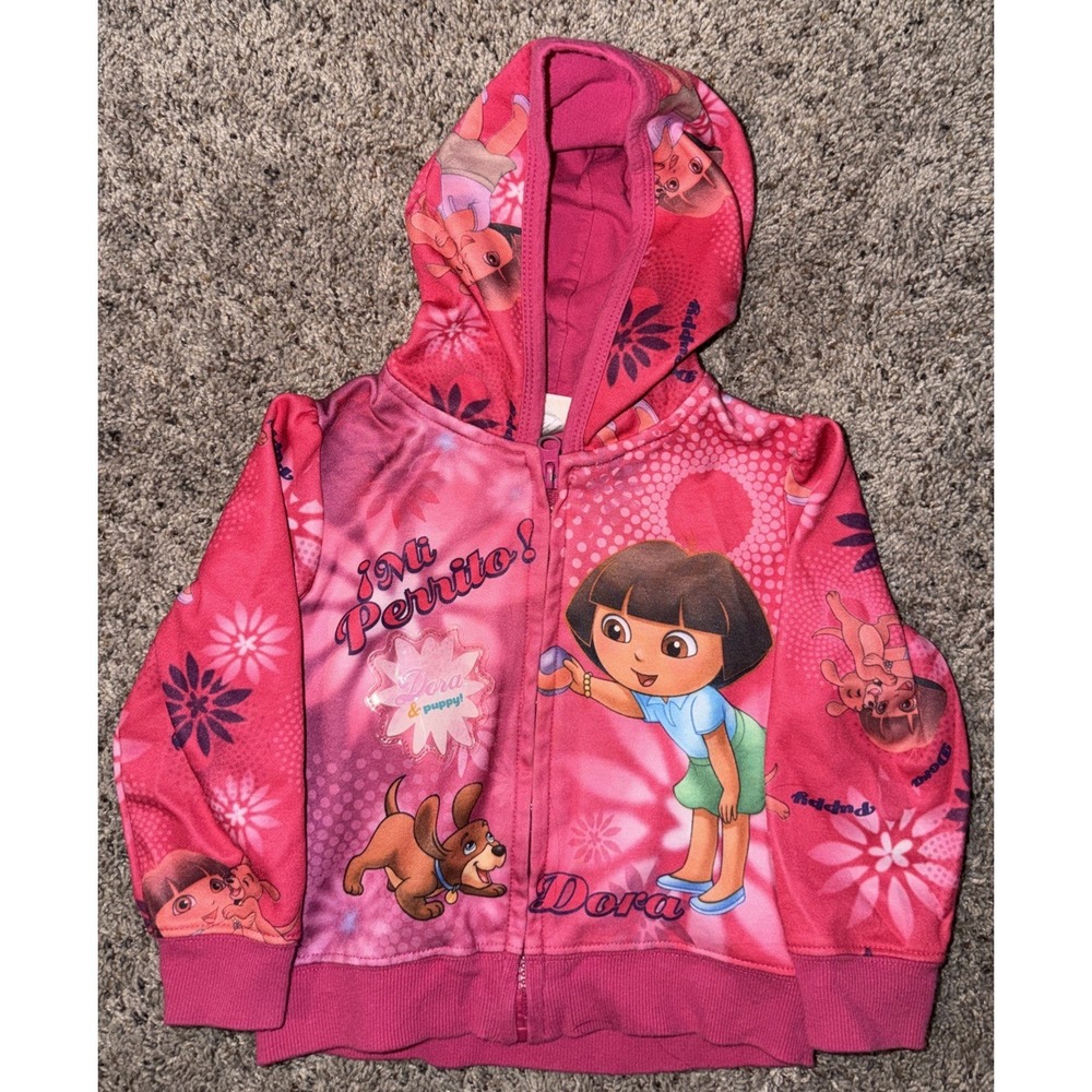 Dora The Explorer & Perrito Puppy Hoodie Zip  Jacket‎ 2T  2010 To